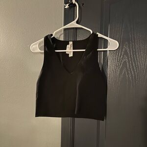 Black v neck tank top